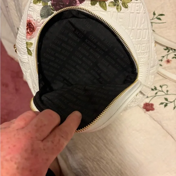 Steve Madden White and Floral Women's Backpack - Picture 7 of 10